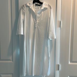Zara women white shirt dress